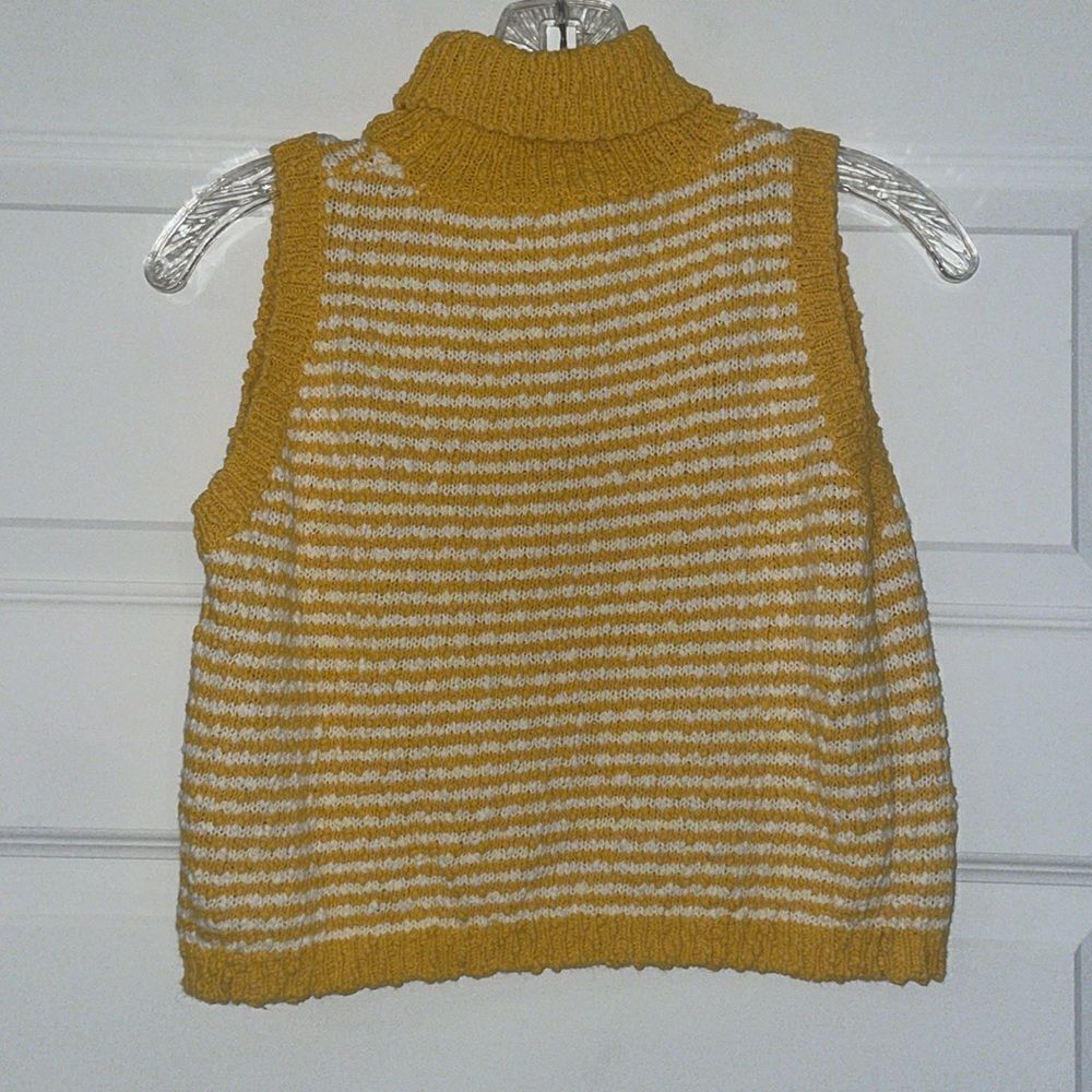 REVOLVE Callahan Gold & White Striped Sleeveless Turtleneck Liv Sweater - Picture 7 of 8